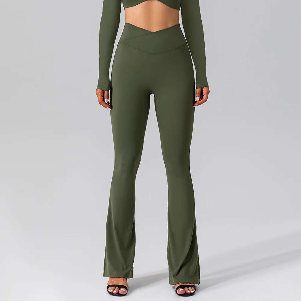 Ddmyoutdoor China Domestic Mermaid Curve Autumn Naked Elastic Sports Yoga Flared Pants Tight Fit Slimming High Waist Peach Hip Fiess Trousers