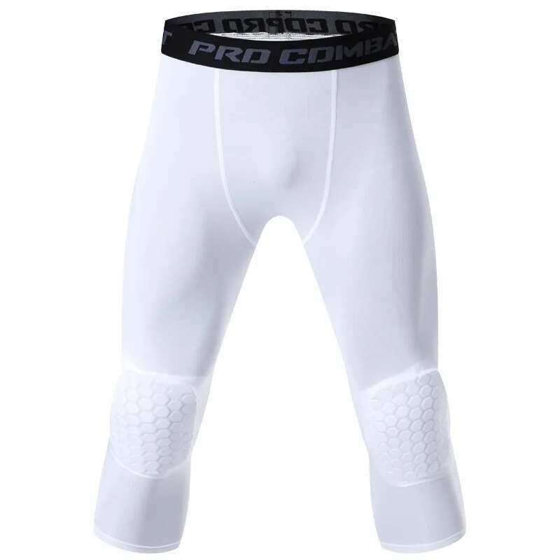 Ddmyoutdoor China Domestic Men Compression Sport Cropped Pants Running Basketball Man Crossfit Fiess Leggings Gym Training Tights With Knee Pads
