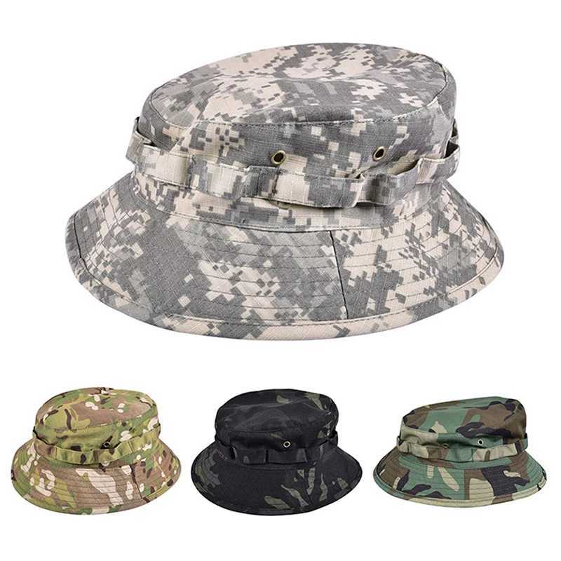 Boonie Hat Military Tactical Bucket Hats for Safari Men Women Hunting Fishing Outdoor Camo Camouflage Cotton SunXJ250116