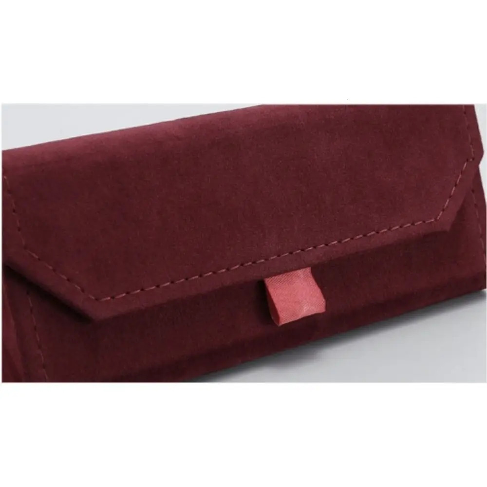 European velvet triangle folding glasses Women case Elegant sunglasses men soft reading box Eyewear Cases 250109