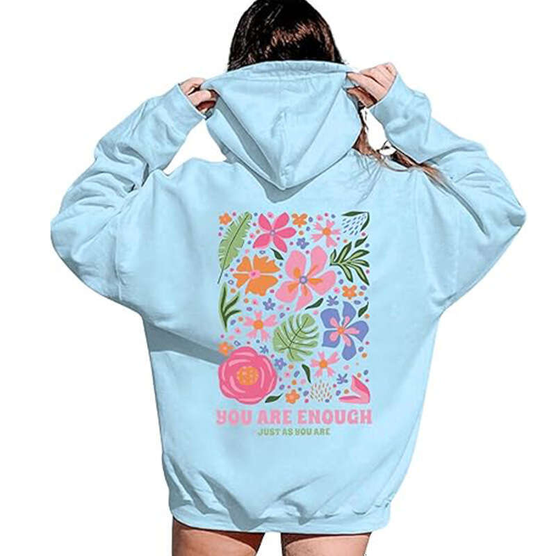 New SOLY HUX Women's Flower Letter Printed Drawstring Hoodie Coat