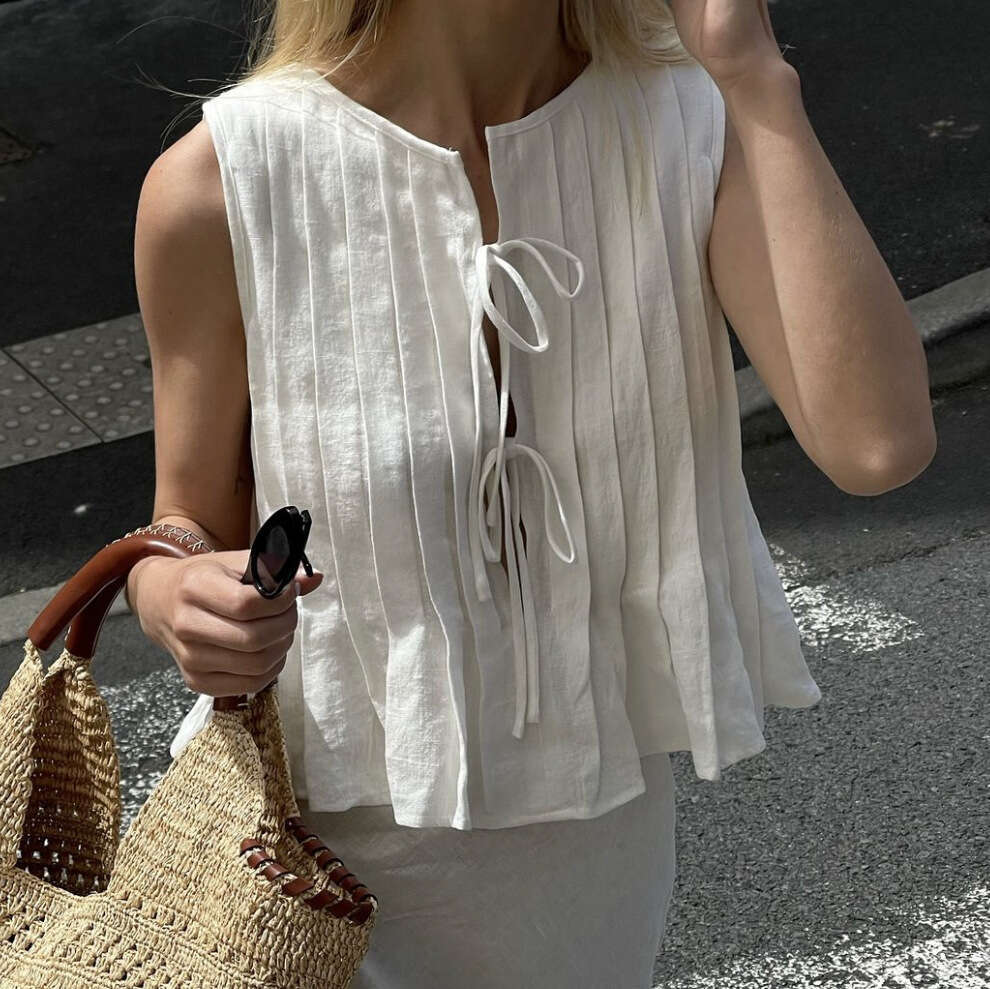 Spring/Summer Popular Strap Cotton and Hemp Women's Shirt 2025 New Casual Fashion Trendy Clothing