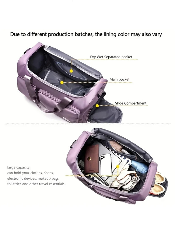 Unisex large capacity travel bag nylon waterproof gym handbag womens luggage bag 250109