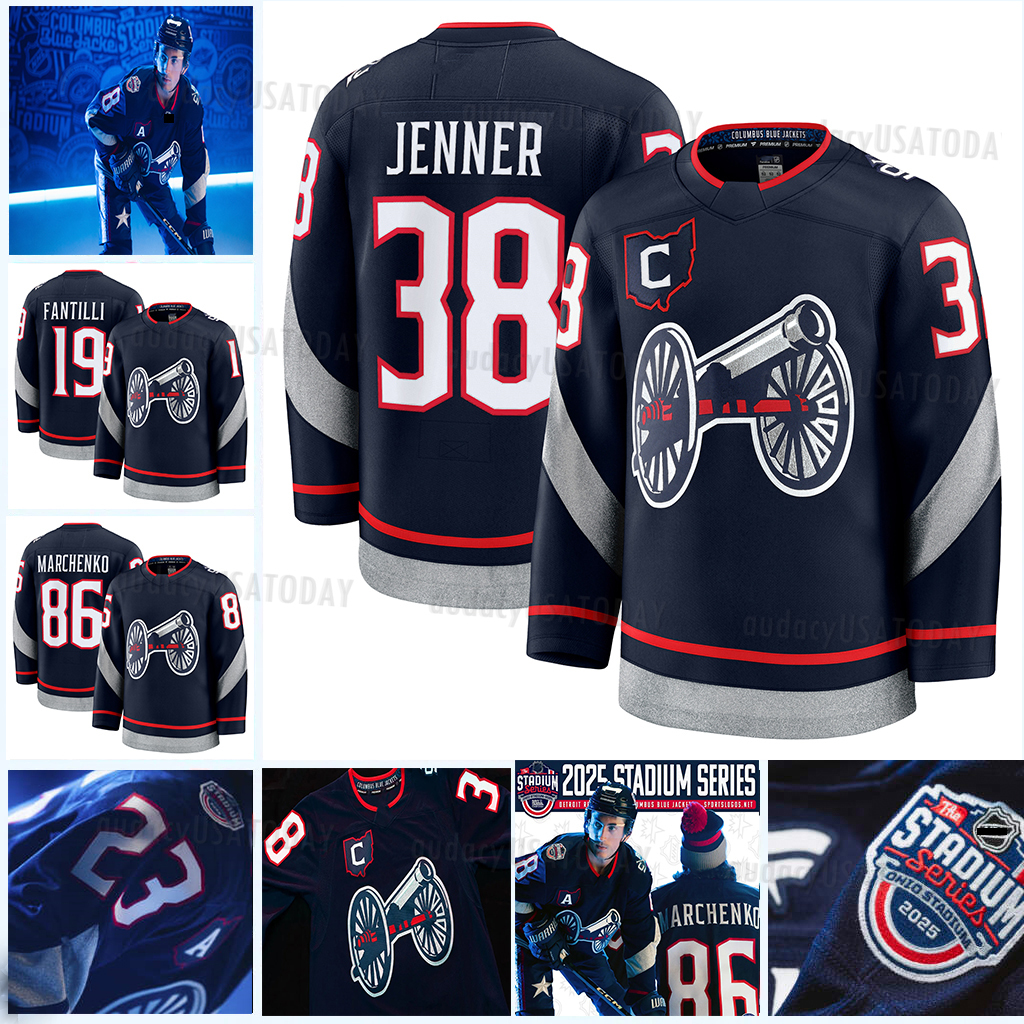 38 Boone Jenner Columbus Blue Jacket 2025 Stadium Series Hockey Jersey Adam Fantilli Johnny Gaudreau Kent Johnson Ivan Provorov Zach Werenski Merzlikins Custom