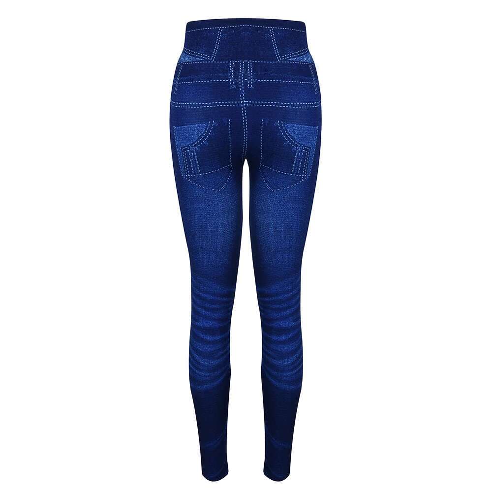 M XXL Faux Denim Leggings For Women Clothing For 2024 Summer High Waist Jeans Oversized Basics Pants Female Casual Slim Trousers