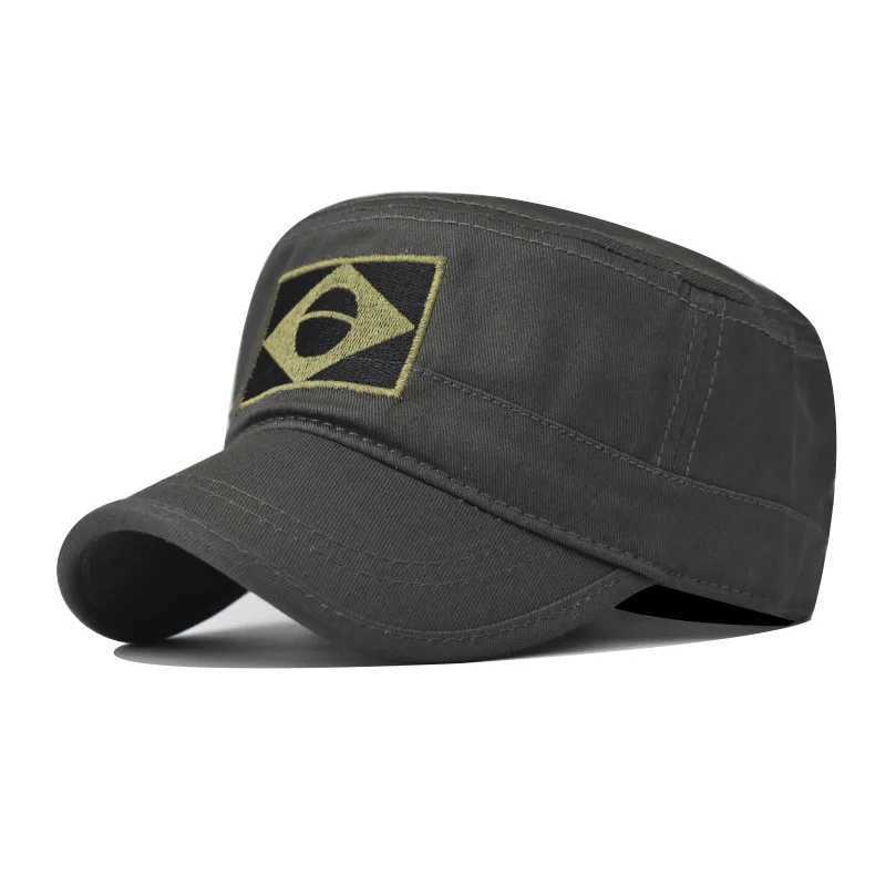 Outdoor Unisex Tactical Camo Military Climbing broidery Brazil Flag Flat Team Baseball s Army Force Jung Hiking HatsXJ250116