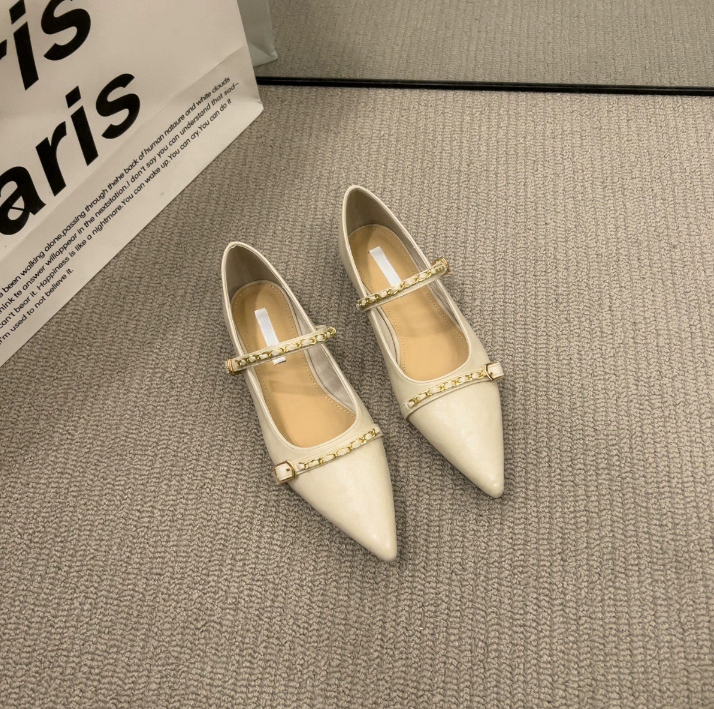 Women Dress Shoes Pointed Toe Flat Bottom Fashion Versatile Triple Black Beige Brown Free shipping