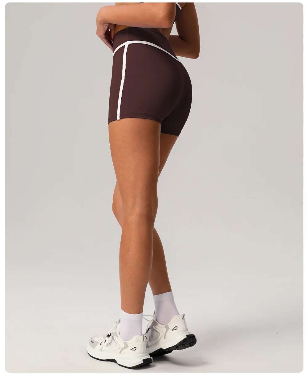 Ddmyoutdoor China Domestic Mermaid Curve Contrast High Waist Belly Yoga Tight Naked Hip Lifting Sports Shorts Women S Outer Wear Fiess Pants