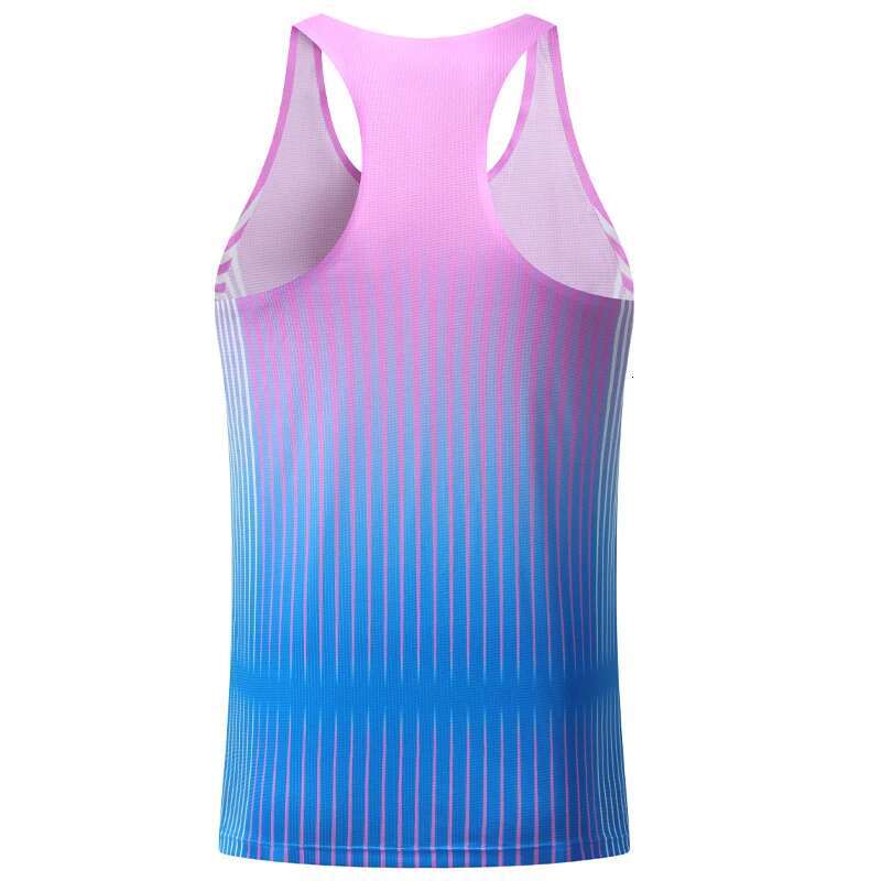 Ddmyoutdoor China Domestic Men Sport Vest Ice Silk Track Field Fiess Sleeveless D Stripes Print Breathable Undershirt Basketball Workout Running Tank