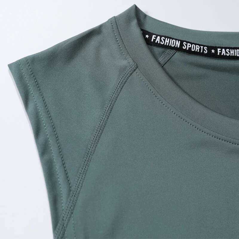 Ddmyoutdoor China Domestic Gyms Vest Men Polyester Breathable Running High Elastic Sports Tight Sleeveless Muscle Neck Compression Training Tanks