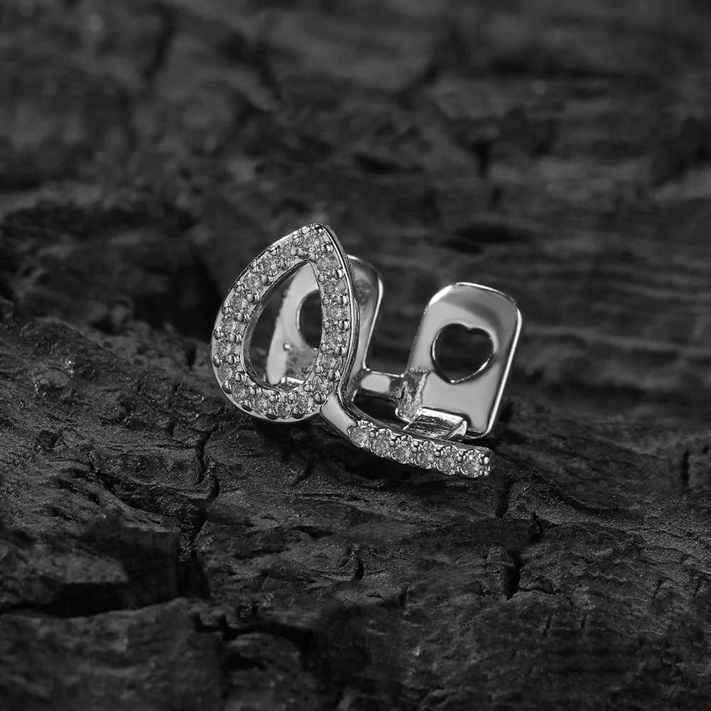 Heart Hollow Shape Iced Out Teeth Grillz Hip Hop Top Bottom Grills Dental Mouth Punk Teeth Caps Cosplay Party TG119XJ250114