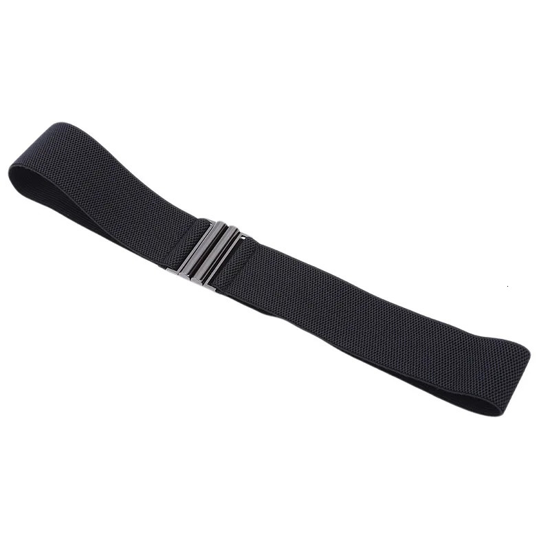 Women Elastic Band Wide Belts Simple Down Coat Waist Belt Female Buckle Black Strap Dress Decoration Accessories 250114