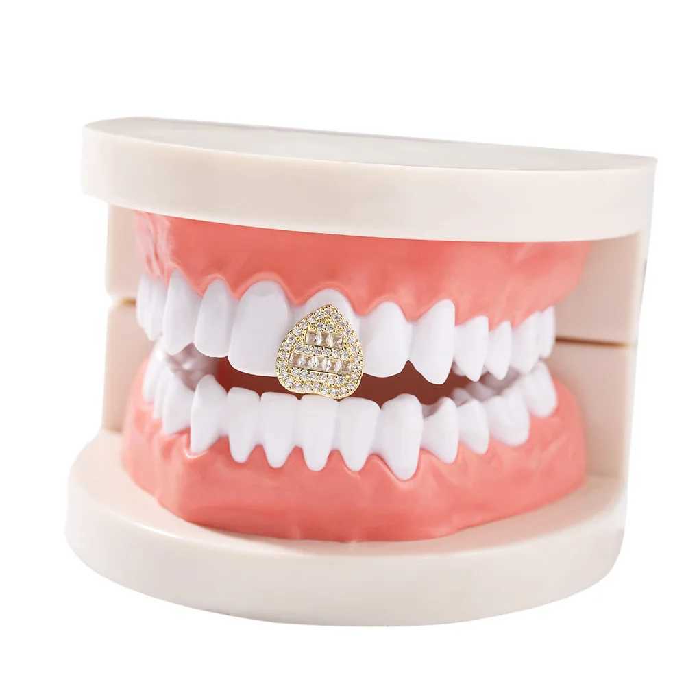 1PC Heart Bling Iced Out Teeth Grillz Hip Hop Top Bottom Grills Dental Mouth Punk Teeth Caps Cosplay Party TG113XJ250114