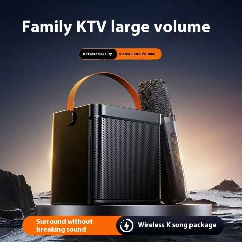 Car Audio Convenient Karaoke High-power Portable Bluetooth Speaker Wireless Single Microphone Integrated Speaker Subwoofer Subwoofer H250118