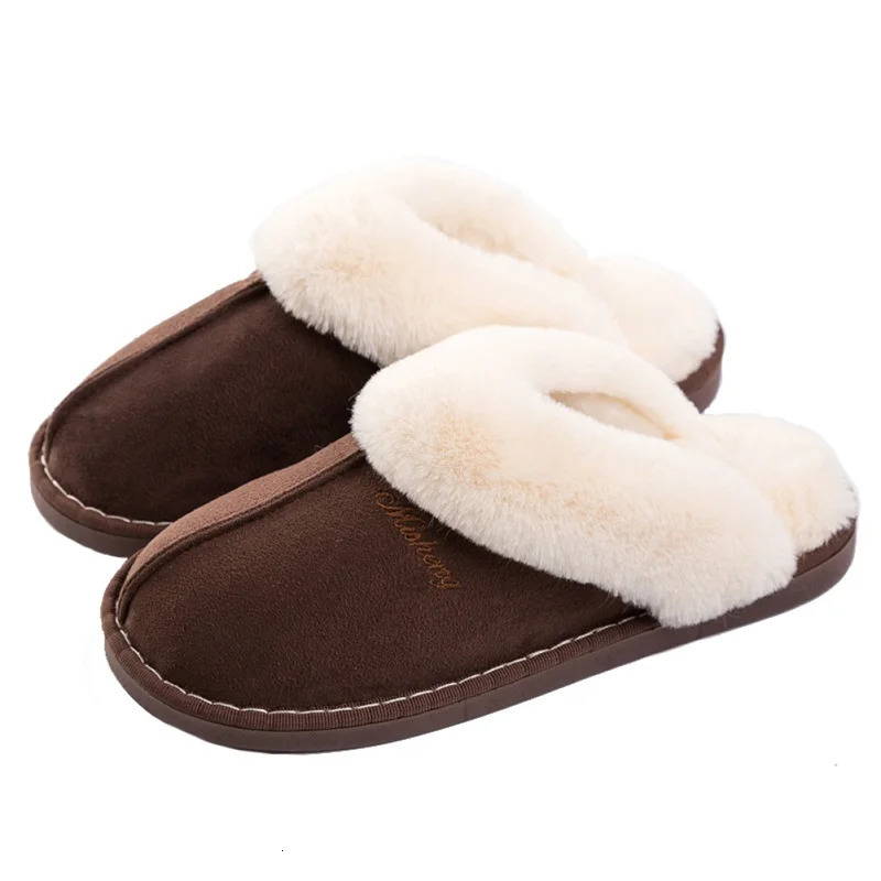 Big Size 47 Men Winter Slippers Furry Warm Home Shoes Men Couples house floor slides Slip On Footwear Comforty soft bedroom shoe250114
