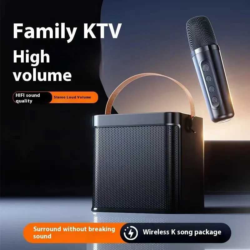 Car Audio Convenient Karaoke High-power Portable Bluetooth Speaker Wireless Single Microphone Integrated Speaker Subwoofer Subwoofer H250118