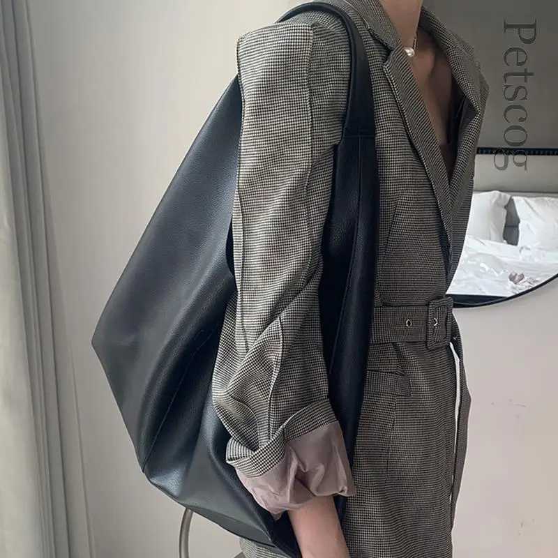 soft leather handbag for women brown large capacity handbag for shopping womens casual shoulder bag T250118