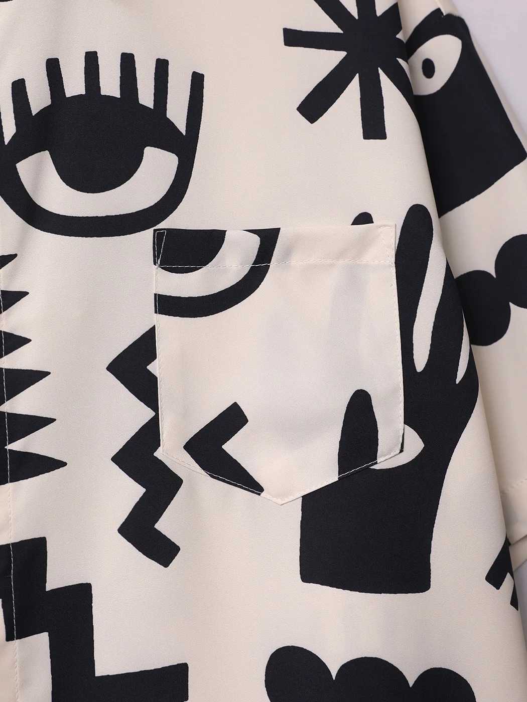 Sycpman Retro Hiphop Print Short Sleeve Shirt Men Fashion Brand Personalized Loose Casual Coat for Summer W250118