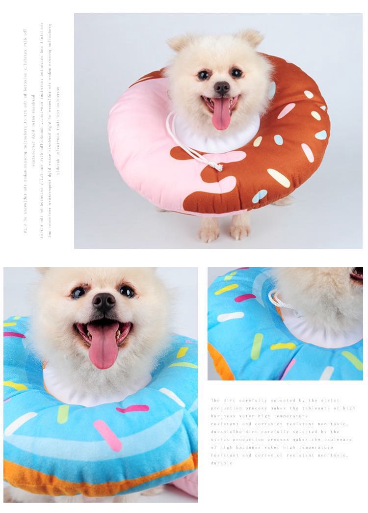 Adjustable Cat Recovery Collar, Cute Cat Donut Collar, Soft Cone Collars for Cat, Wound Healing Protective Cone After Surgery