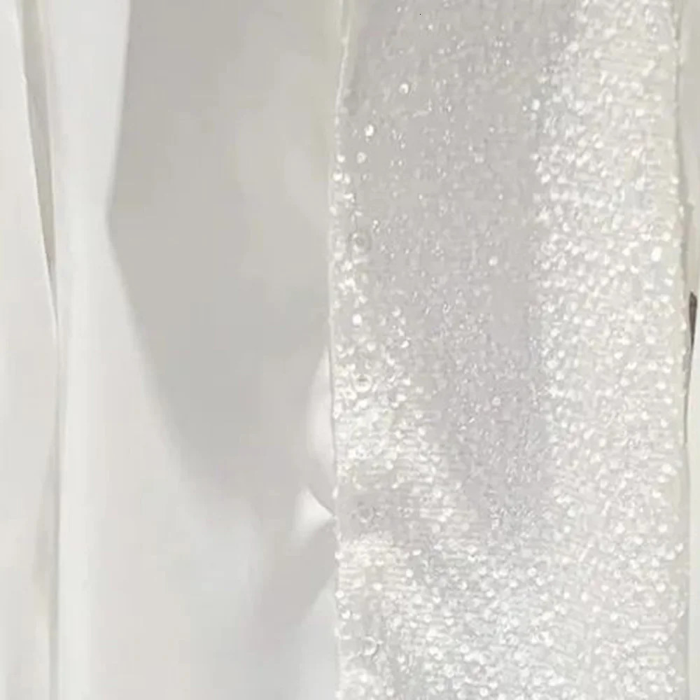 Mens long sleeved shirt fashionable nightclub party sequin shirt trend LGBT stitched button up shirt neutral collar solid color shirt 250110