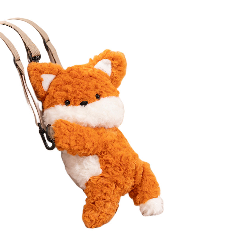 Cute and silly little fox plush toy for girls, backpack, mobile phone bag, coin purse, children's puppet doll swissmilitary