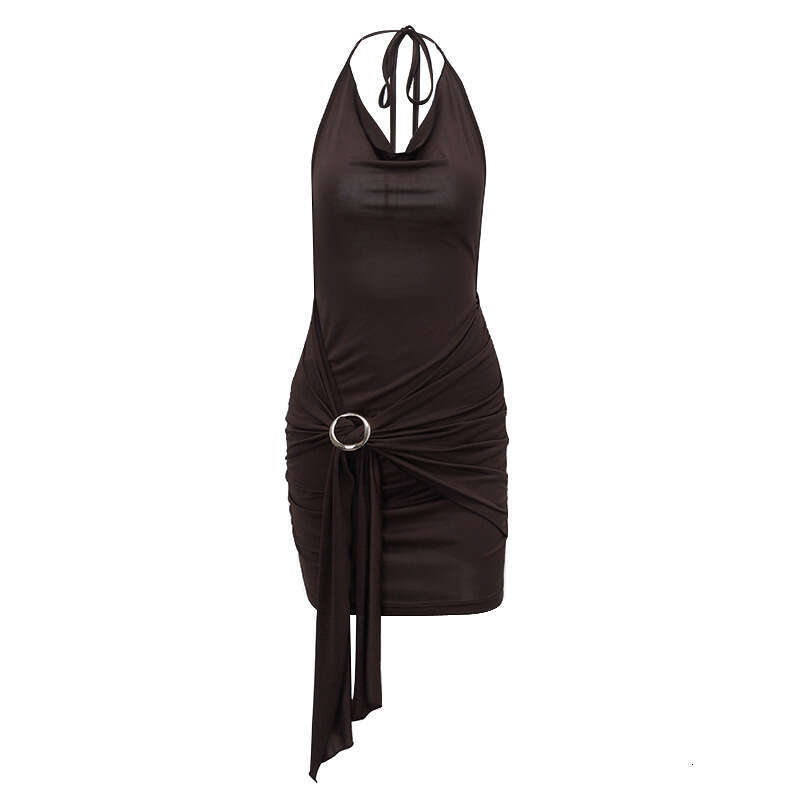 European American Ins2025 Spring Product Fashionable and Sexy Backless Sister Wind Deep V-Strap Dress New Casual Versatile Fashion Clothing