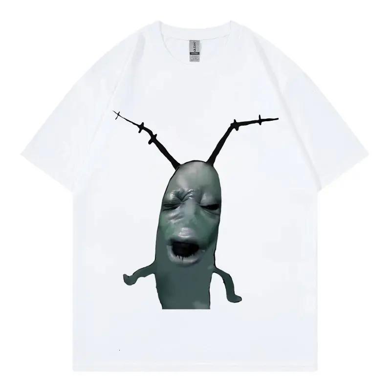 Cursed Plankton Funny T Shirts Gothic Fashion Oversized T-shirt Casual Pure Cotton Short Sleeve T-shirts Unisex Streetwear 250117