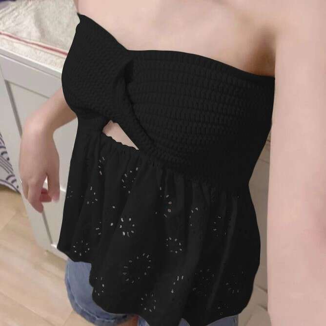 women's hot selg fashion casual knitting embroidery splicing vacation sexy strapless vest top 2025 new style chic elegant clothing