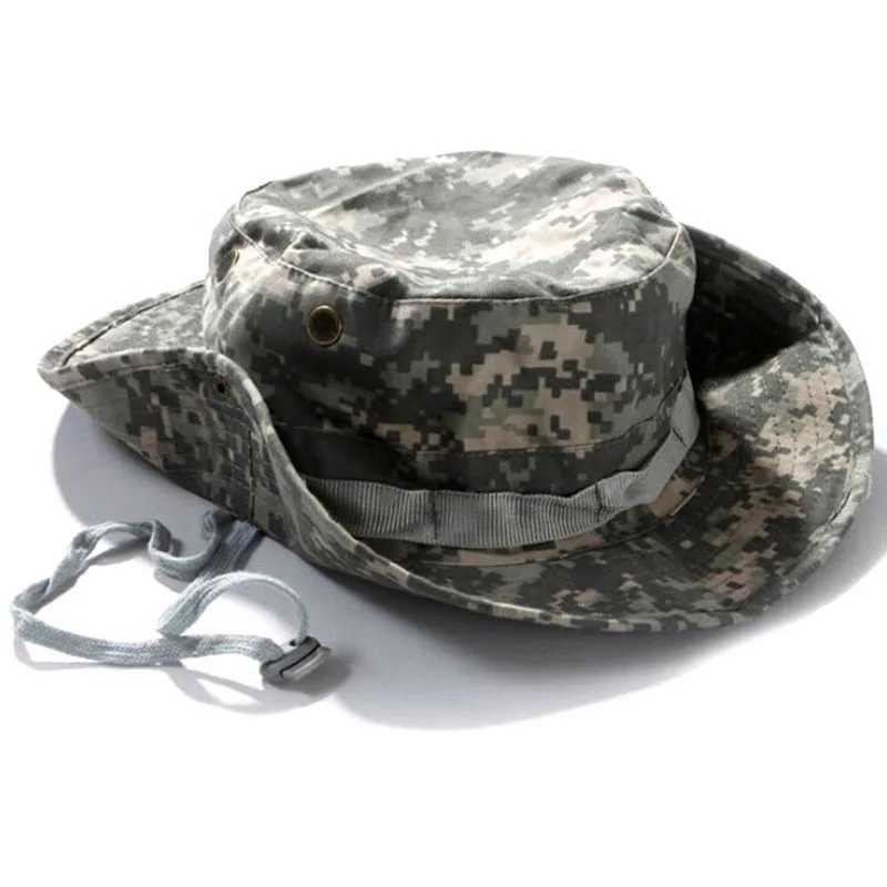 Tactical Boonie Hat USMen Cotton Camo Paintball Airsoft Sniper Bucket s Fishing Outdoor Hunting Hiking HatXJ250116