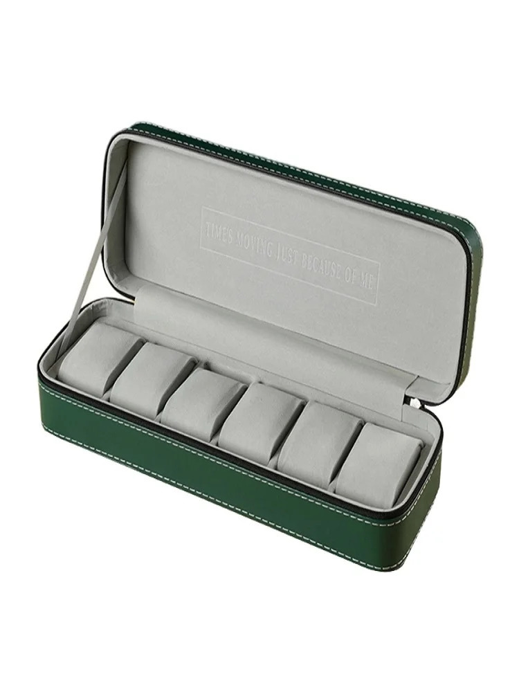 VANSIHO Multiple Colors 6 Slots Exquisite PU Zipper Jewelry Watch Box Leather For Man And Women Travel Display Case 250117