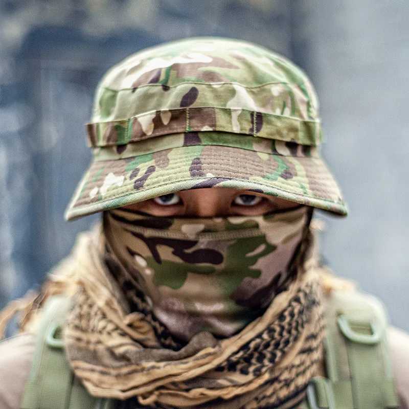 Techwear Tactical Bucket Hat Men Women Outdoor Sport Training Multifunction Camouflage Bucket HatsXJ250116