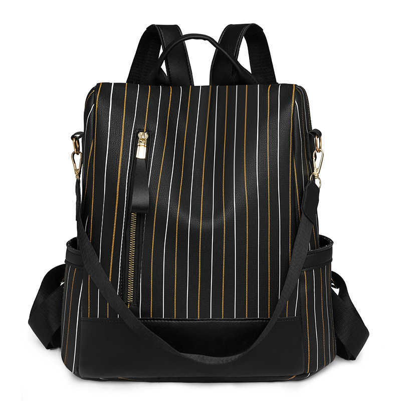 Womens backpack large capacity high end feel soft leather casual anti theft backpack single shoulder dual use backpack womens bag