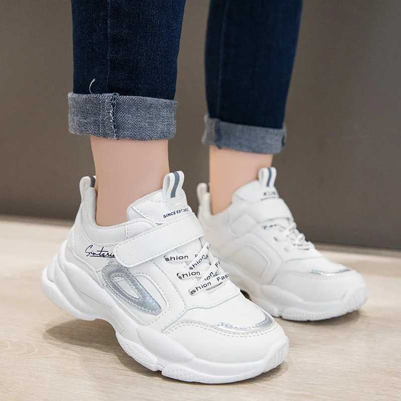 Autumn Kids White Sneakers Leisure Solid Pink Light Soft Fashion Boys Girls Sport Shoes Size 26-37 All-match Children TrainersXJ250118