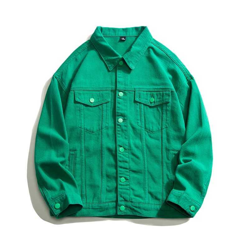 2024 Autumn Mens Oversize White Denim Jacket Fashion Streetwear Cotton Casual Loose High Quality Jean Coats Blue Green Black W250118