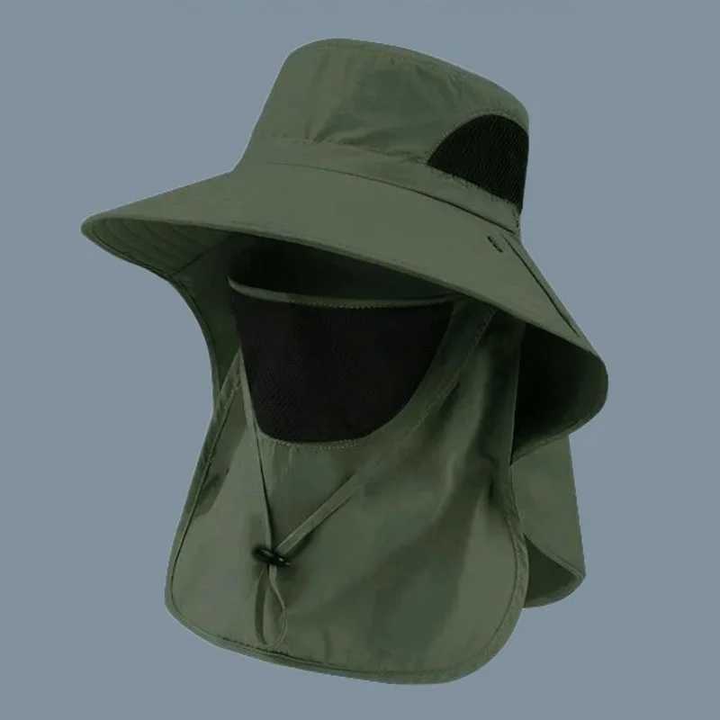 Sunblock Hat Mens Neck Guard UV Protection Fishing Mountaineering Hat Outdoor Breathab Fisherman Hat Windproof Large EavesXJ250116