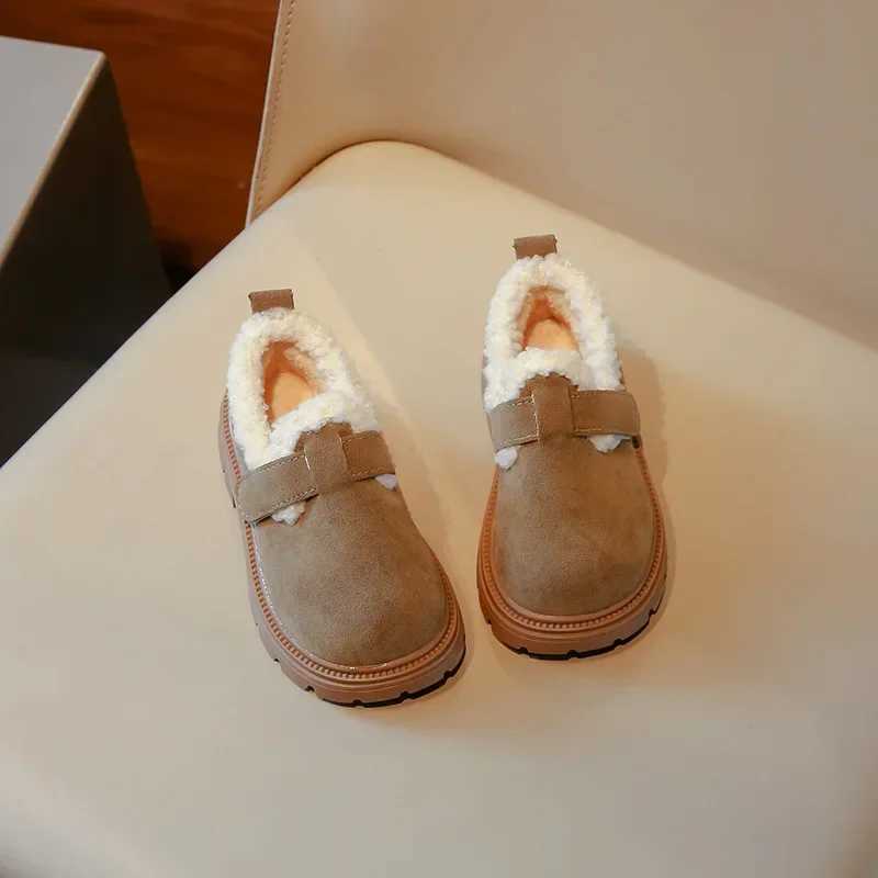 Children Cotton Shoes Warm Winter Shoes for Girls Thick Bottom Kids Fashion Plush Shoes Non-slip Toddlers Causal Flats VersatileXJ250118