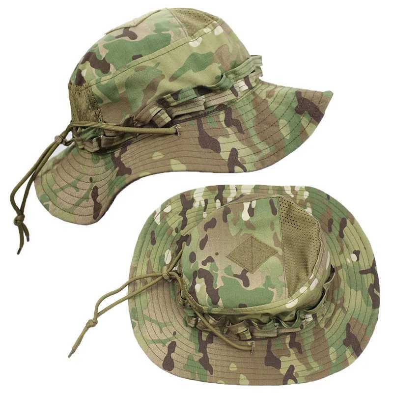New Tactical Boonie Hat Hunting Hiking Cam Camo Sunproof Hats Mens wear Outdoor Sports Fishing Hiking HatXJ250116