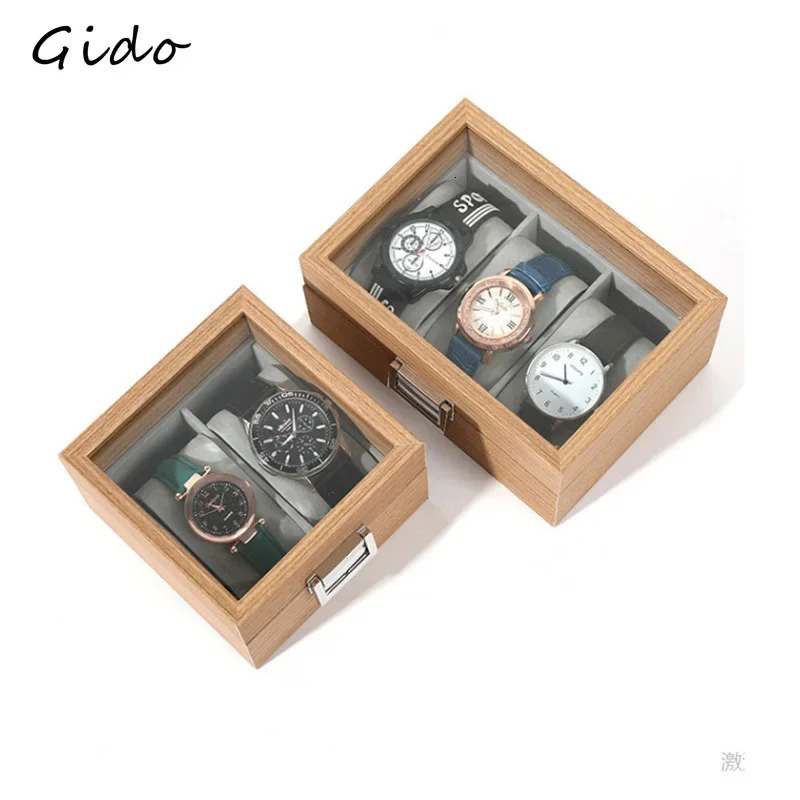 Wooden Watch Box for Exhibitors Jewelry Store Clock Watches Display Case Organizer Festival Party Gift 2/3/6/10/12 Slots 250117