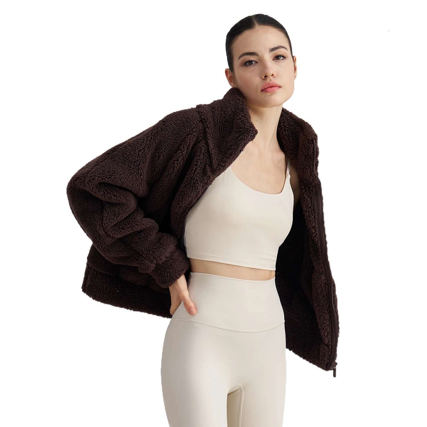 Ddmyoutdoor China Domestic Mermaid Curve Plush Warm Sports Coat Women S Collar Constant Temperature Fiess Loose All Match Autumn And Winter Long Sleev