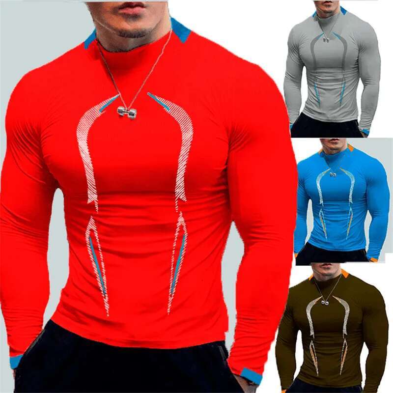 Ddmyoutdoor China Domestic Men Quick Dry Training Bodybuilding Compression Sport Long Sleeve Fiess Gym Top Running Football T Shirt Gymwear