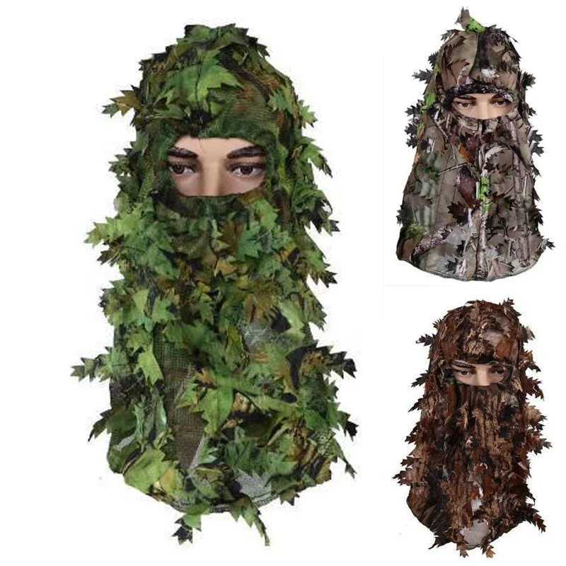 3D Bionic af clava Hunting Hat Breathab Ghillie Suit s Jung Camo Face Mask Paintball Airsoft Paintball Fishing HatXJ250116