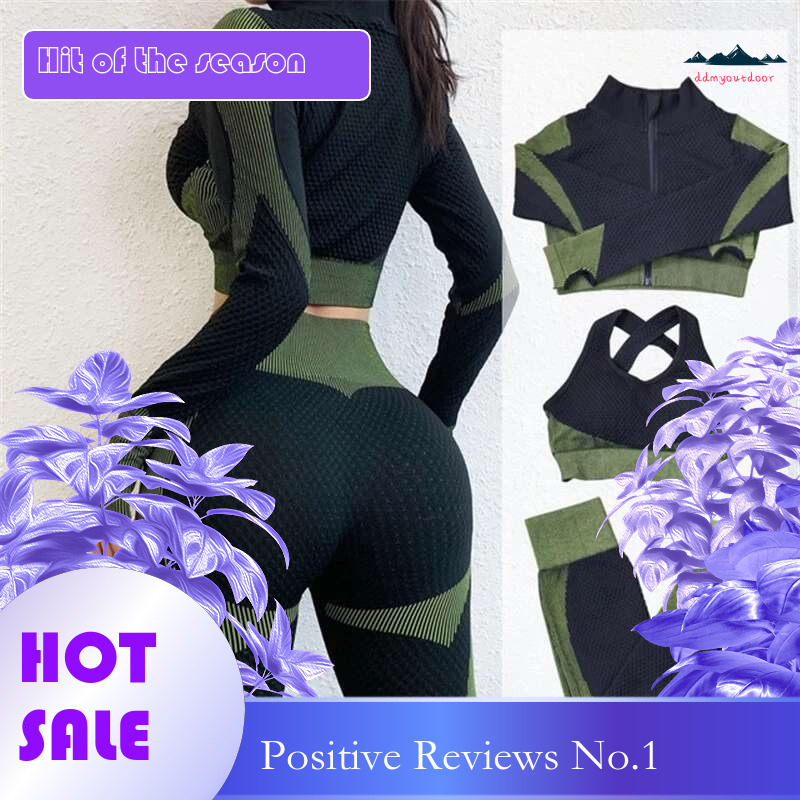 Ddmyoutdoor China Domestic Pcs Seamless Set Gym Fiess Clothing Women Yoga Sportswear Female Workout Leggings Top Sport Clothes Training Suit