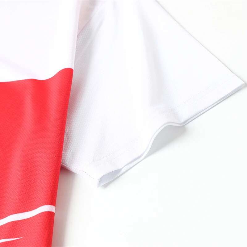 Ddmytiger China Domestic New Badminton Shirts Elasticity Print Breathable Comfort Tennis Training Short Sleeves V Neck Polyester Running Gym Fashion T