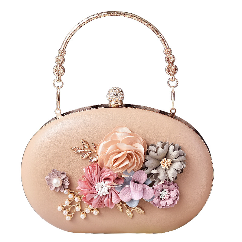 Sophisticated Evening Purse Featuring Charming Macaron Motifs and Floral Details