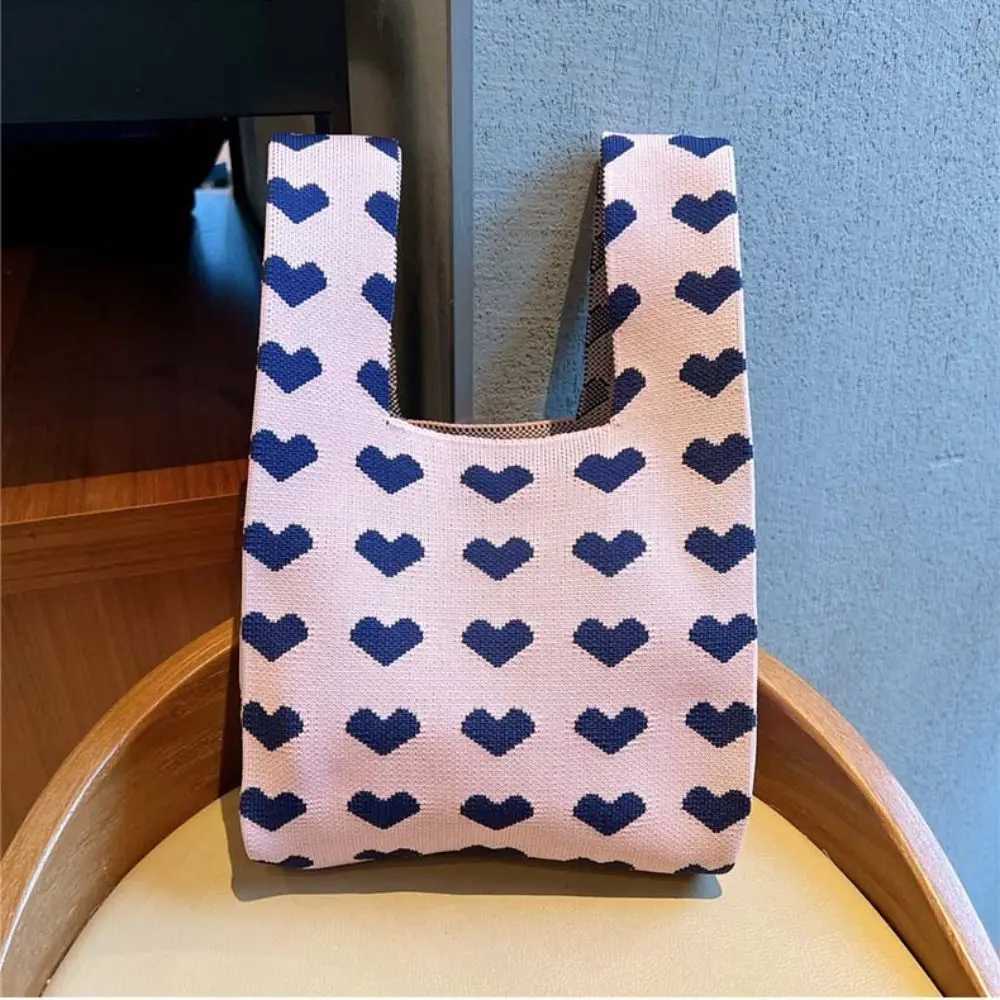 Niche Design Shoulder Bag Women Girls Knot Wrist Bag Handmade Knit Handbag Tote Bag T250118