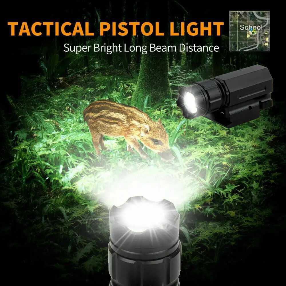 3 Mode Outdoors Zoomable Weaver Picatinny Mount Gun Tactical Flashlight Hunting Torch LightW241227