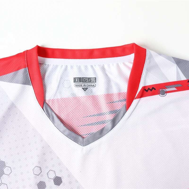 Ddmytiger China Domestic New Badminton Shirts Elasticity Print Breathable Comfort Tennis Training Short Sleeves V Neck Polyester Running Gym Fashion T