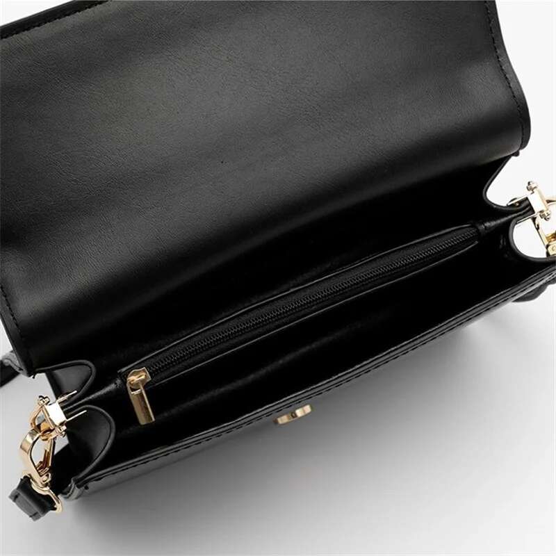 Designer Handbag Women's Solid Color Handbag Large Capacity Black Handbag With Double Shoulder Straps