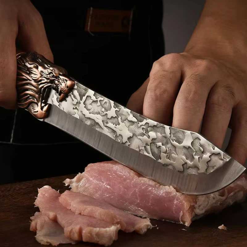 2025 New 6-inch Meat cleaver for Home chefs Hand forged Chef Knife High quality sharp stainless steel 3cr13mov Kitchen Knife setXJ250117