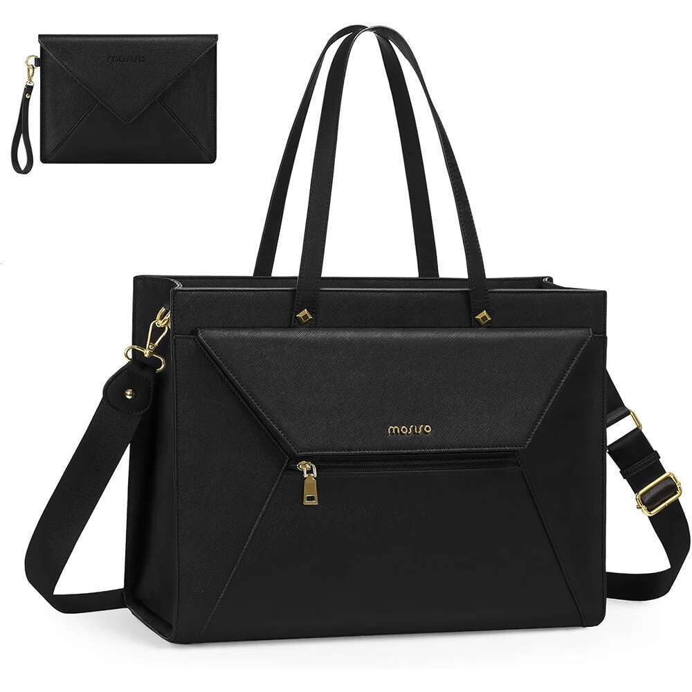 Laptop 15.6 inch PU Leather Tote Bag For Book Air Pro HP Notebook Shoulder Handbag Women Casual Work Briefcase